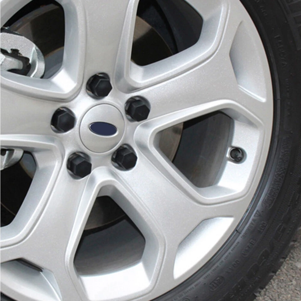 Cubierta de tornillo central de tuerca de rueda de 20 x 17 mm tapas negras llantas de perno y kits de clip Foto 4 de 4