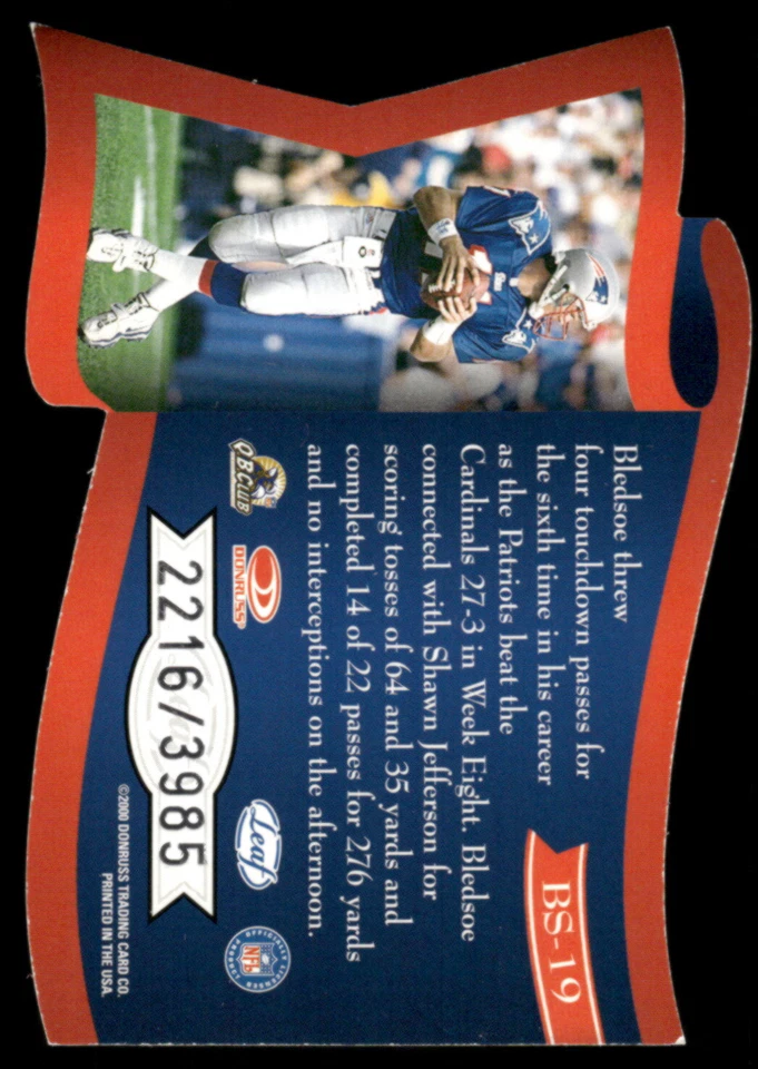2000 Quantum Leaf #BS-19 Drew Bledsoe Banner Season - Image 2 of 2