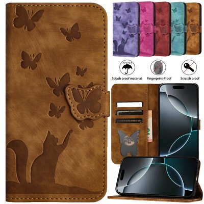 For Xiaomi Mi 14 13 12 11T Pro Leather Flip Wallet Phone Case + Cute Cat Pattern