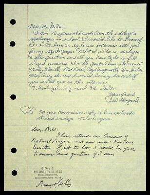 Warren Giles Baseball National League President SIGNED Letter, COA 042825WNON-42