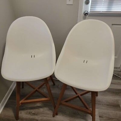 IKEA FANBYN シェルチェア ホワイト 2 IKEA Fanbyn bar stools with backrest, white, 25 1/4in high