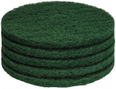 PRO SOURCE Floor Stripping Pads: 5 Pack, Green Coarse Polyester, 15'' Diameter