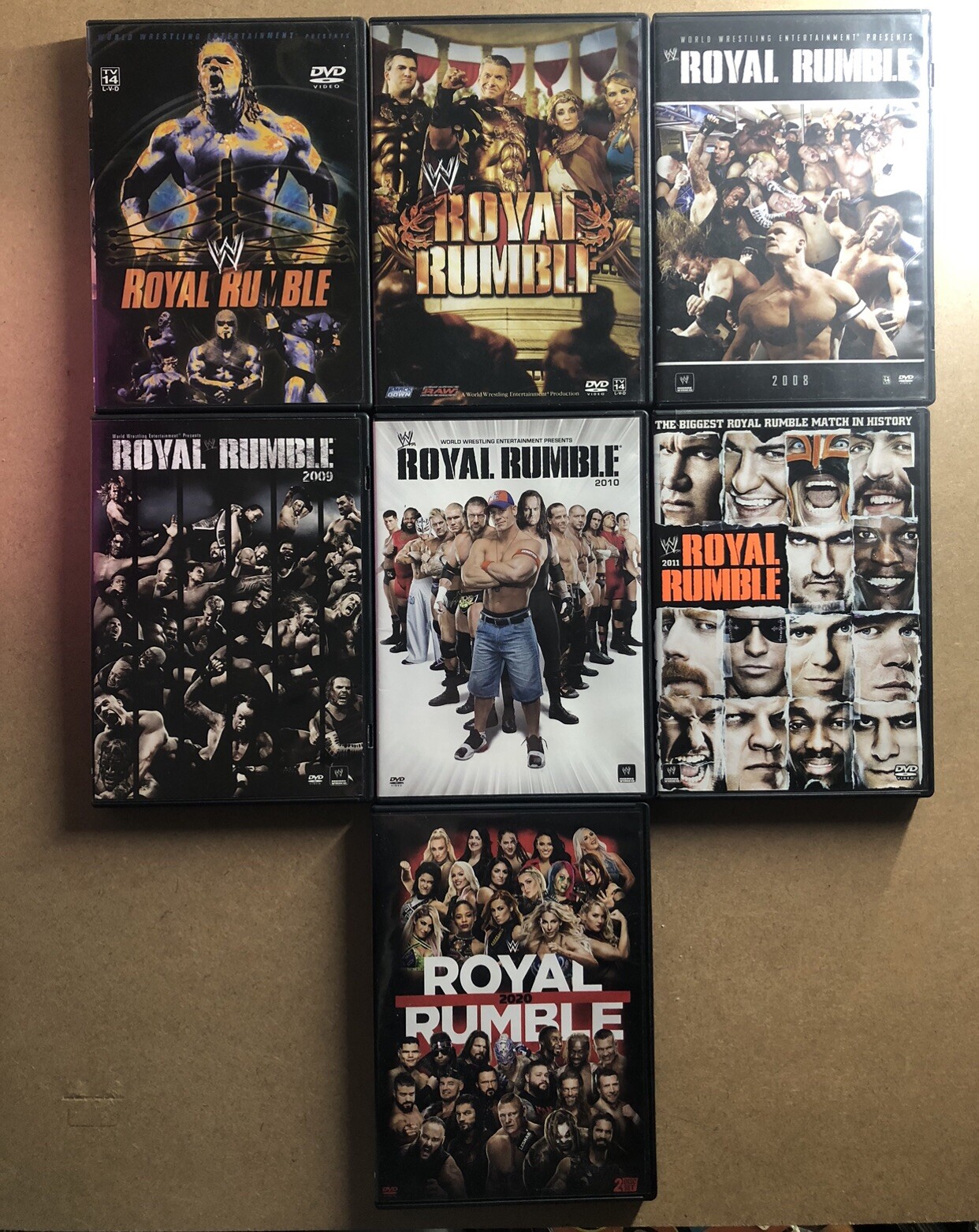 WWE: 7 DVD Lot Royal Rumble 2003 2006 2008 2009 2010 2011 2020 ...