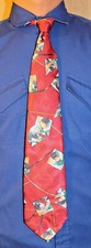 Red / Multicolor Geometric Necktie 57 1/2    Ketch Classics FREE SHIPPING 
