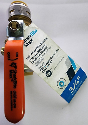 SharkBite Max 3/4 in. Brass Push-to-Connect Ball Valve / Drain & Drop # UR24616