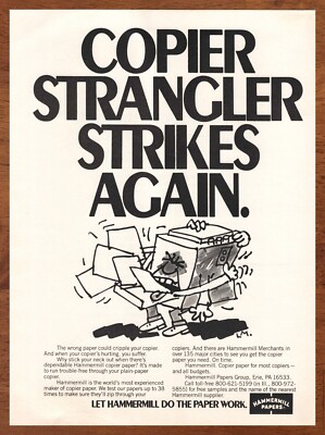 1981 Hammermill Papers Vintage Print Ad/Poster 80s Copier Cartoon Pop Art Retro 