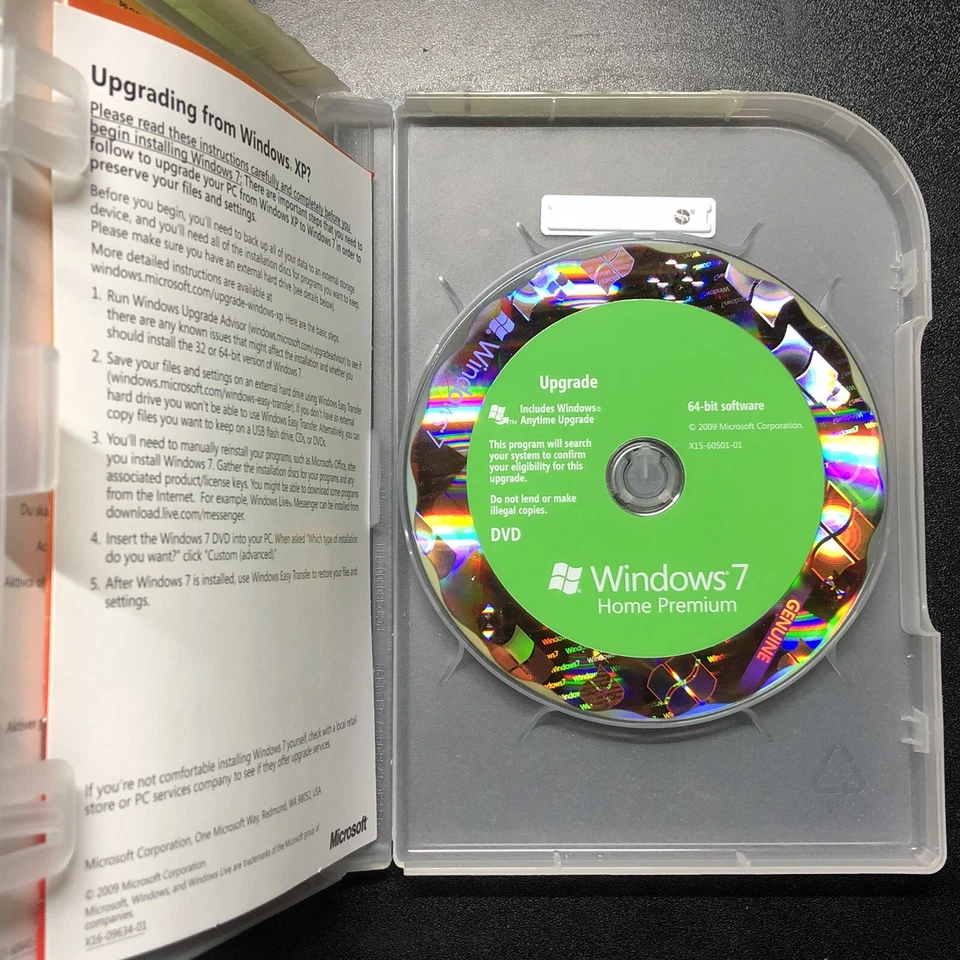 Microsoft Windows 7 Home Premium 64 Bit DVD Package for VISTA Upgrade w/ Key - Image 2 of 4