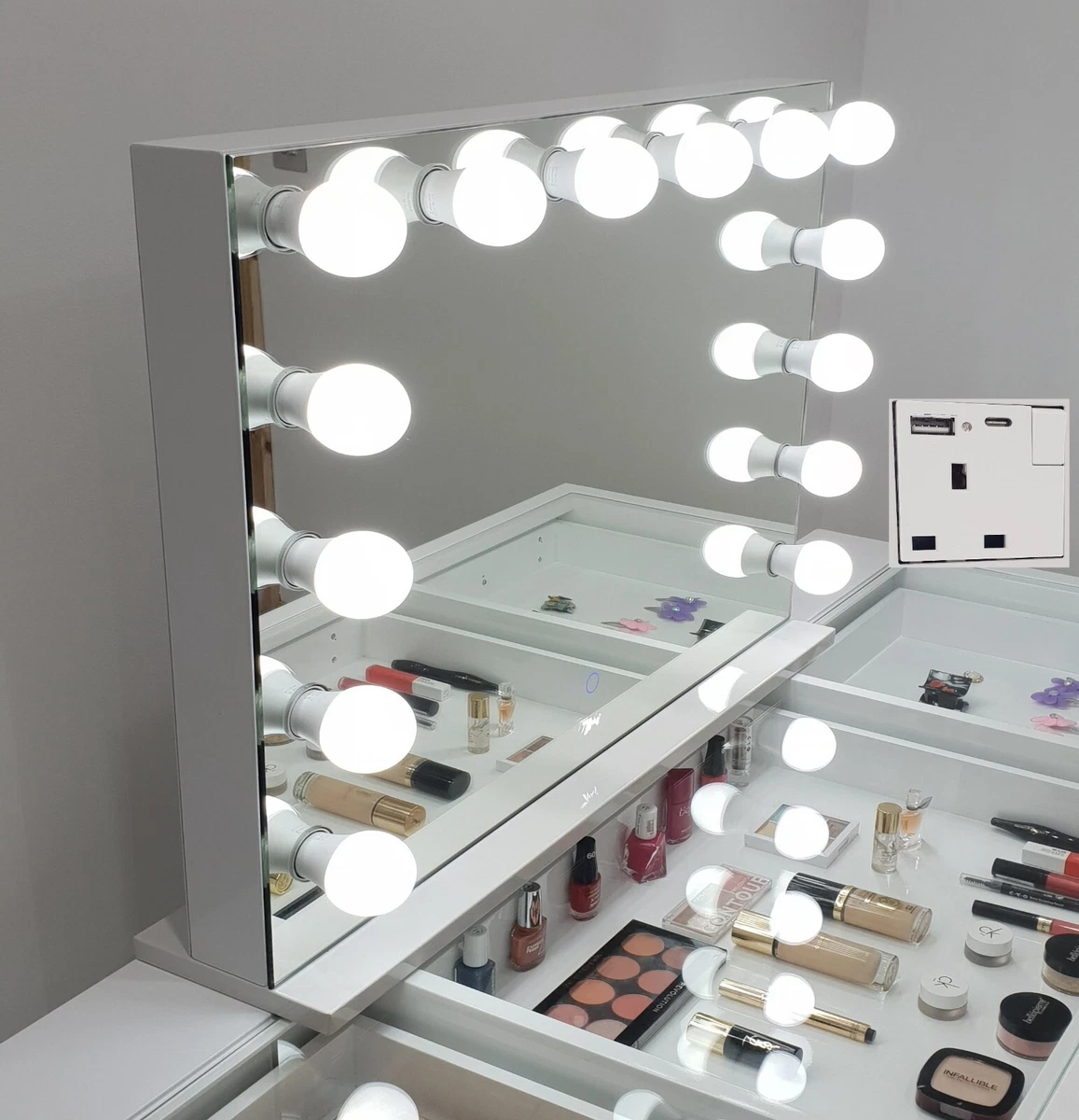 Hollywood Mirror Huge XLARGE HD Pro Grade 3 Color Lights Mode Bright LED Mirror
