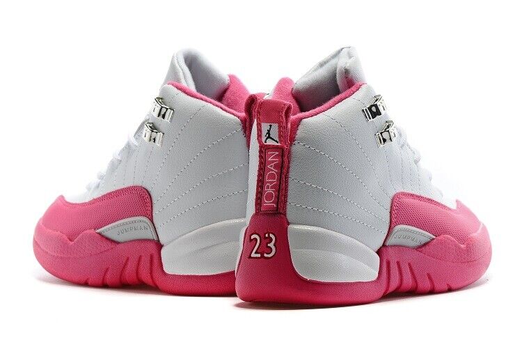 NIKE AIR JORDAN 12 RETRO GG WHITE-VIVID PINK 510815-109 SZ NIKE AIR JORDAN 12 RETRO GG WHITE-VIVID PINK 510815-109 SZ