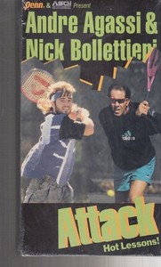 andre agassi & nick bollettieni attack hot lessons vhs sealed 