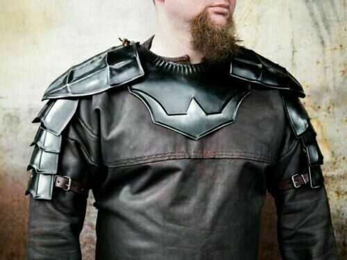 Medieval Berserk Guts shoulder armor, pair of pauldrons and metal gorget Cosplay