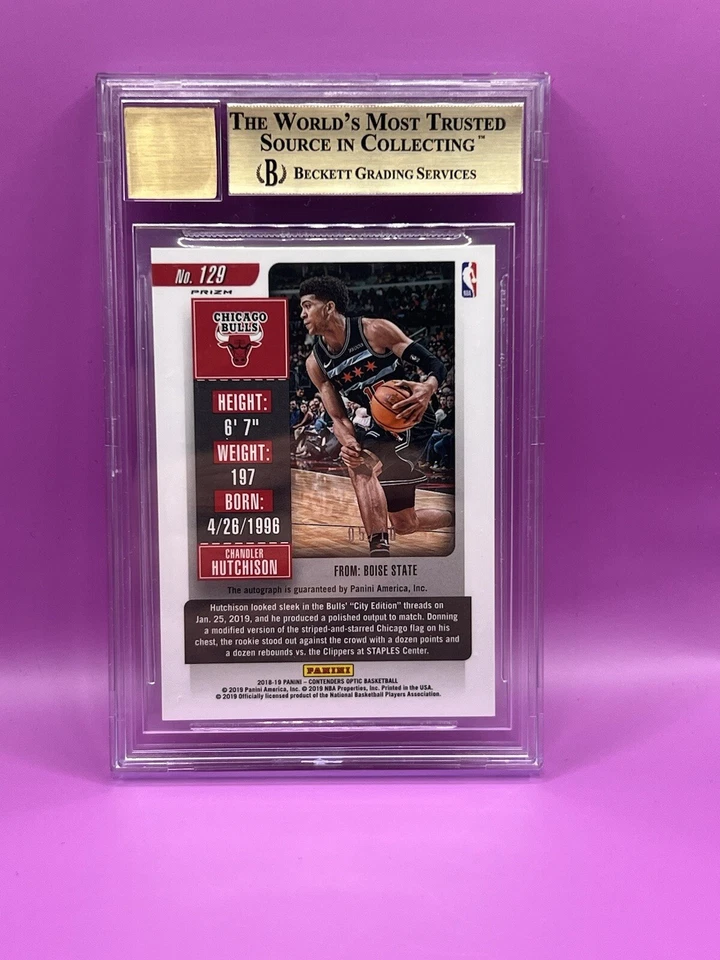 2018-19 Contenders Rookie Ticket Chandler Hutchison AUTO Prizm GOLD /10 BGS 9.5 - Image 2 of 3