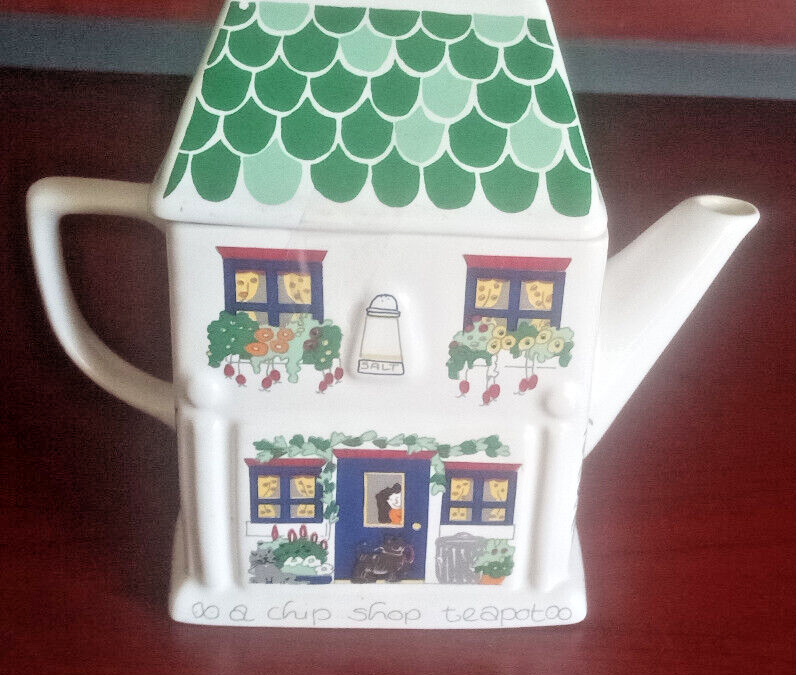 Teapot Collectible Wade English Life Teapot "Fish and Chip Shop" Made in England eBay