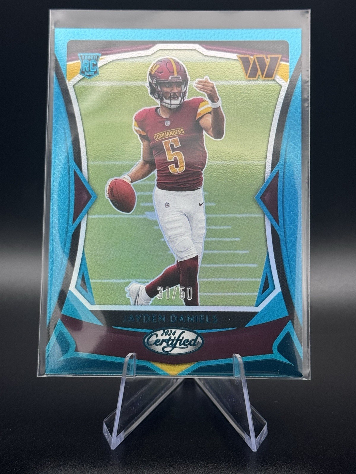 2024 Panini Certified Jayden Daniels Teal /50 Rookie Commanders #102