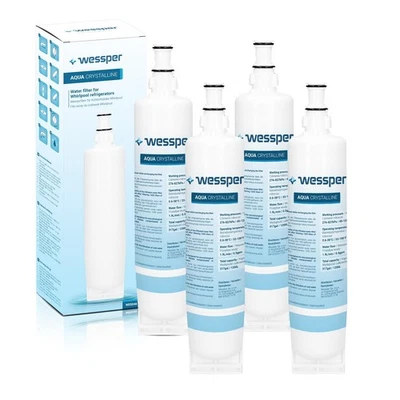 WESSPER 4x Wasserfilter komp mit Whirlpool Bauknecht SBS002 SBS003 SBS004 481281729632