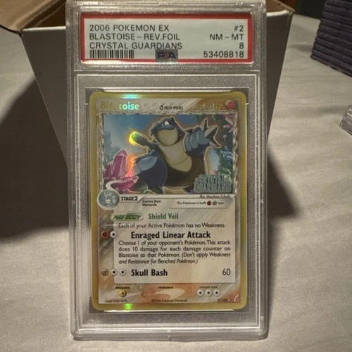 Pokémon Blastoise Delta Species Reverse Holo Rare 2/100 Crystal Guardians PSA 8…