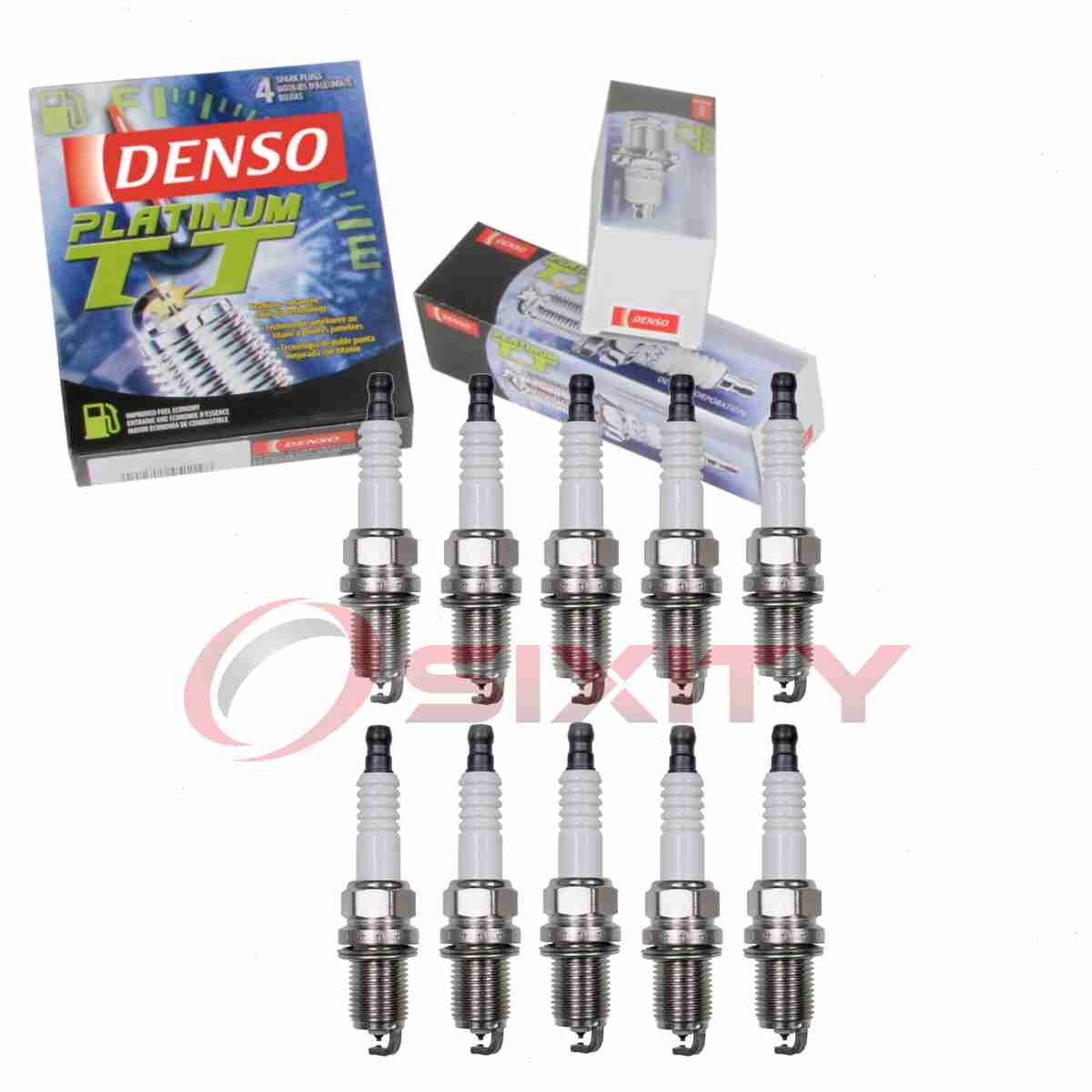 10 pc Denso Platinum TT Spark Plugs for 1994-2003 Dodge Ram 2500 8.0L V10 jf