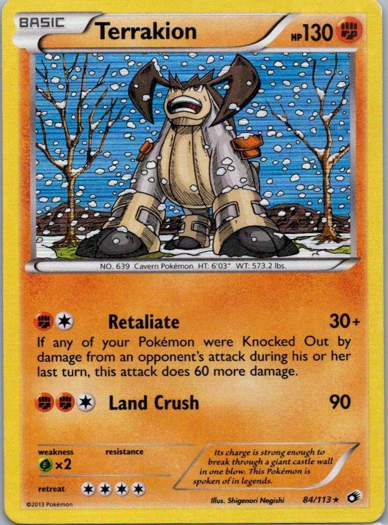 Pokemon TCG Terrakion 84/113 Legendary Treasures Holo LP