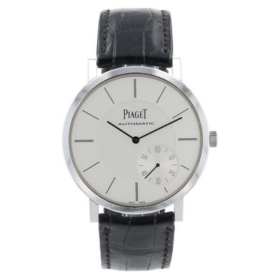 Piaget Altiplano White Dial 18k White Gold Automatic Movement Mens Watch P10697
