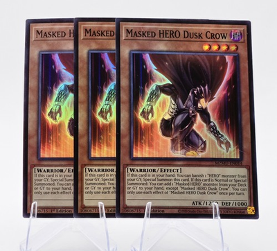 #ad #ad 3x Masked HERO Dusk Crow MZMU EN014 Super Rare 1st Ed NM YU GI OH $7.49