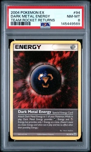 Dark Metal Energy 94/109 Team Rocket Returns Pokemon PSA 8