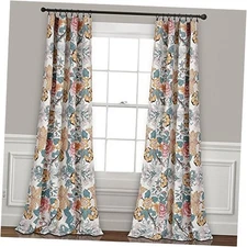 Sydney Light Filtering Window Curtain 52"W x 95"L (Pack of 2) Blue & Yellow