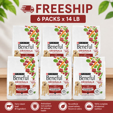 6 Packs -Purina Beneful® Originals Adult Dog Dry Food - Beef,14lb 0.82 per pound