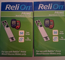 ReliOn Prime Blood Glucose Test Strips 50 Ct 2 boxes-100 total Exp 4/2027 New