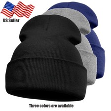 Beanie Plain Winter Knitted Skull Cuffed Soft Warm Hat Cap for Men/Women Classic