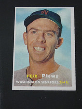 Herb Plews 1957 Topps ROOKIE CARD #169. rookie card picture