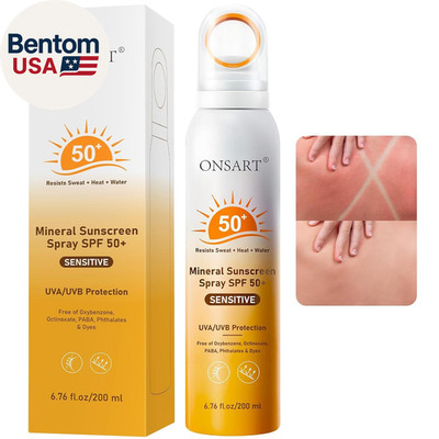 Mineral Sunscreen Spray SPF 50+ with Zinc Oxide, Reef Safe, Broad Spectrum UVA/U
