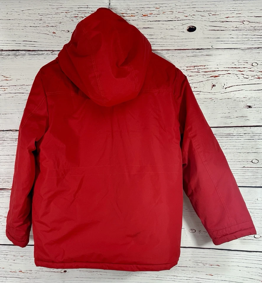 Chaqueta de Invierno Chaps Niños con Capucha Mediana 10/12 Rojo Azul Bolsillos Cremallera Cálida LEER Foto 3 de 4