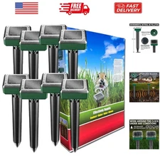 Ultrasonic Solar Powered Animal Repellent for Outdoor Lawn Garden for Snakes,...