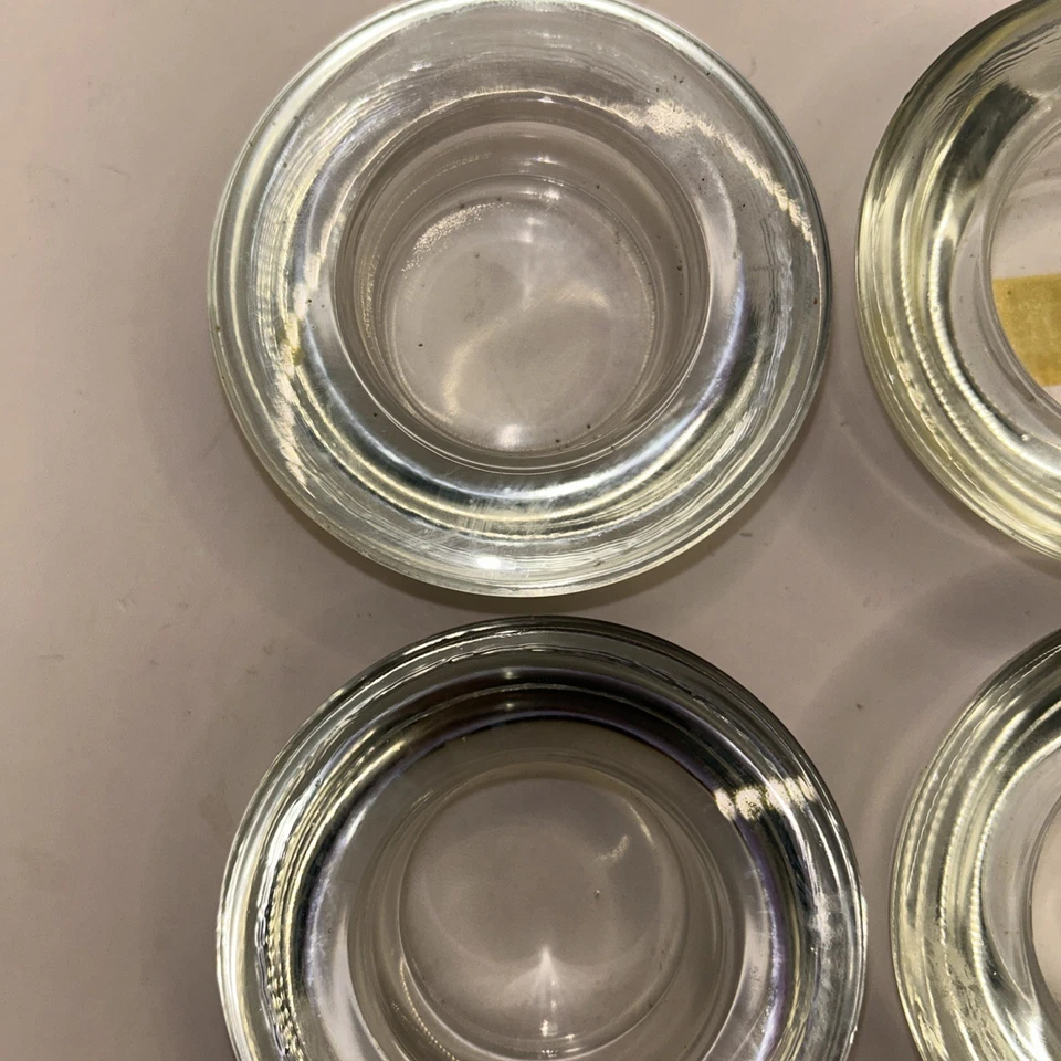 (4) IKEA Heavy Clear Glass Tea Light Votive Candle Holders 3” Across  - Image 3 of 4