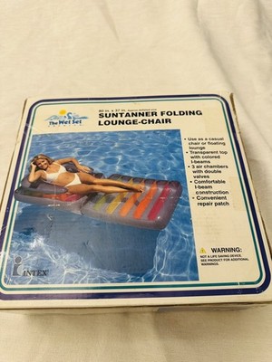Vintage The Wet Set By Intex Suntanner Folding Lounge-Chair Float 80'' X 37''