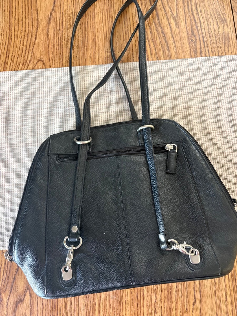 80’s East West New York London Black Genuine Leather Handbag. View 2