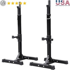 Adjustable Squat Rack Barbell Stand Heavy Duty Olympic Standard Support 441lb US
