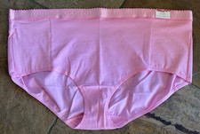 CACIQUE 18/20 PINK Floral Satin Waistband Cotton Full Brief Panties NWT