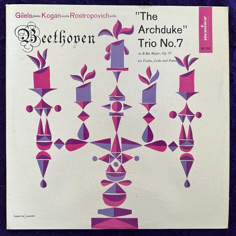 BEETHOVEN: Archduke Trio KOGAN ROSTROPOVICH GILELS / MONITOR Mono NM
