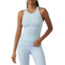 FREE PEOPLE MOVEMENT Sz S Smooth Moves Tank Blue Pearl Racerback Strappy