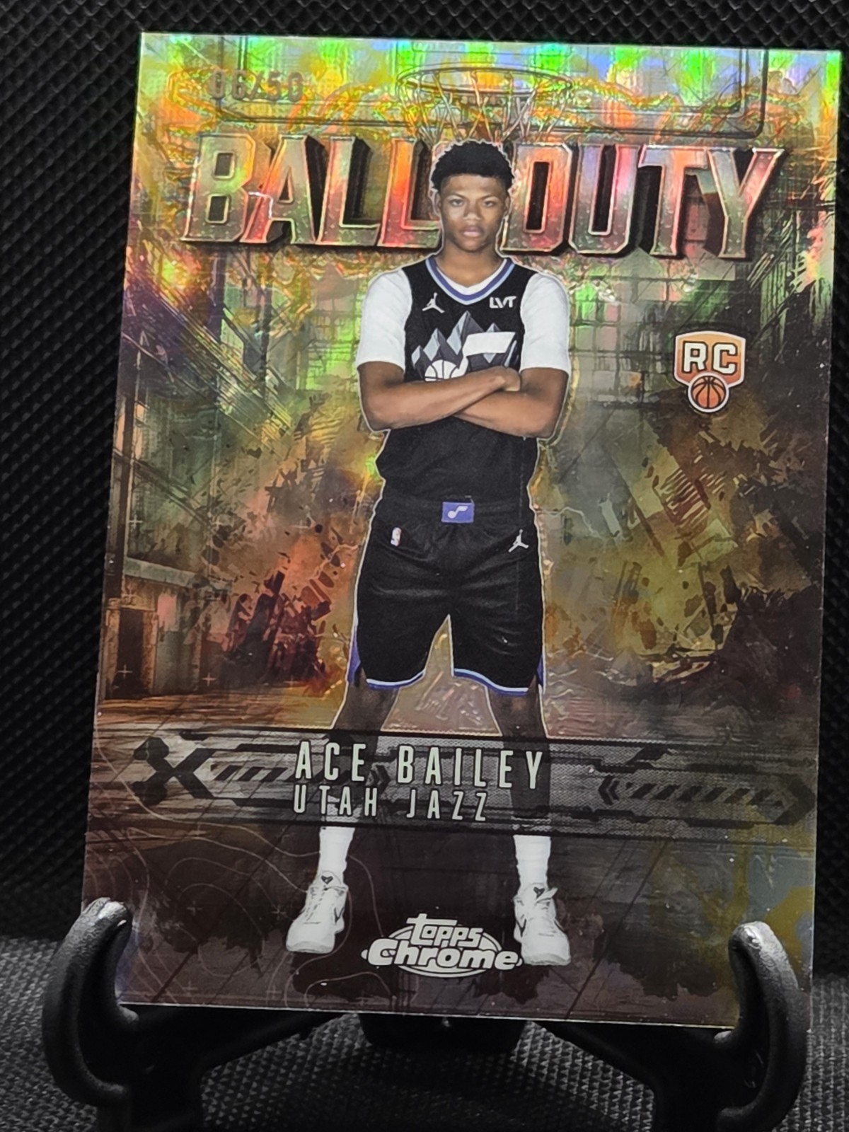 2025 Topps Chrome Ace Bailey Ball of Duty Gold REFRACTOR ROOKIE 06/50