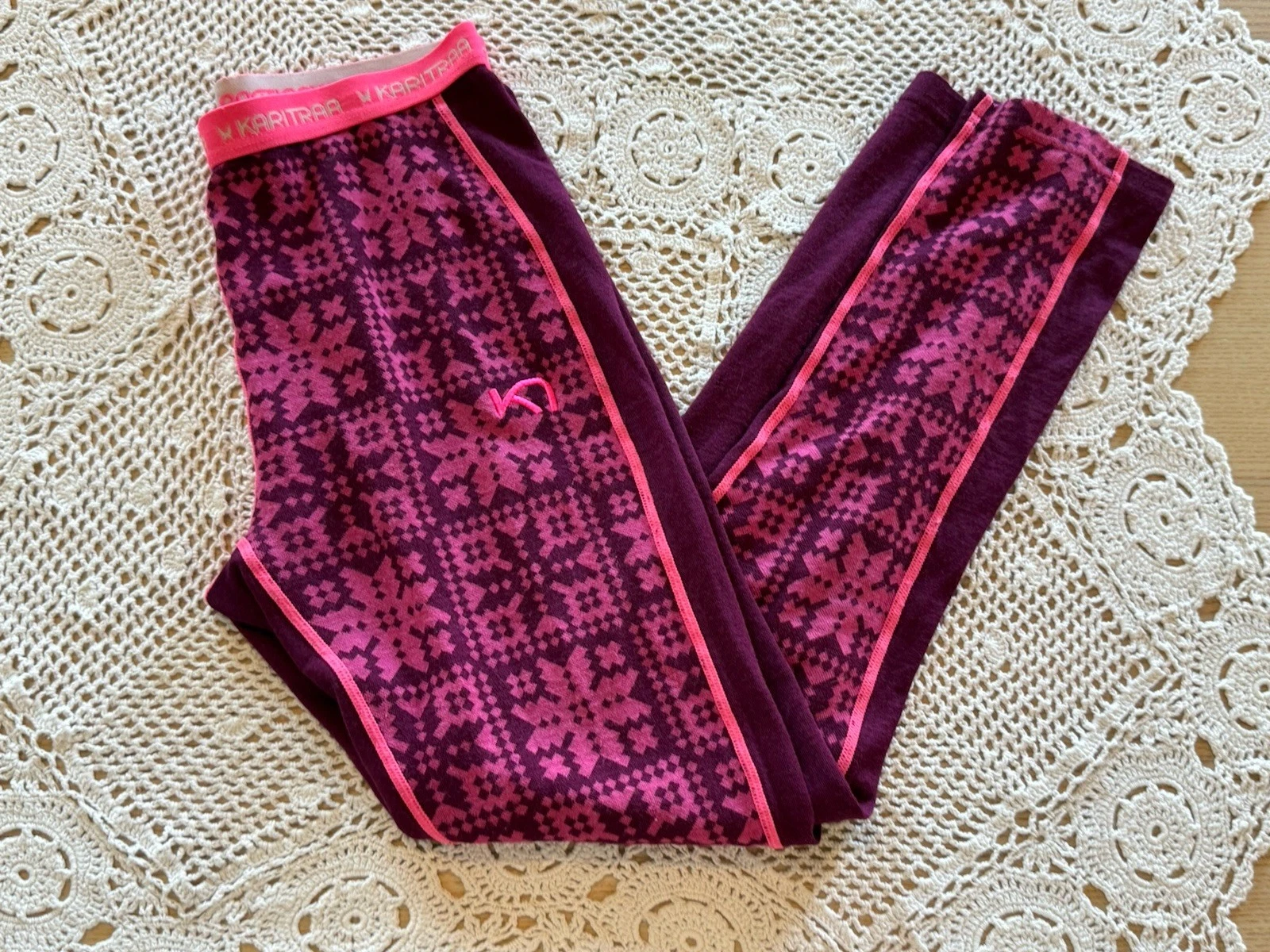 Kari Traa Rose High Waist Base Layer Pants Wool Blend Sz S