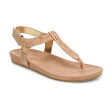 VIONIC Palisades Toe Post Ankle Strap Sandal Gold Cork