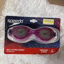 Speedo Adult Boomerang Goggles AntiFog UV Protect Security Adjustable 1B X