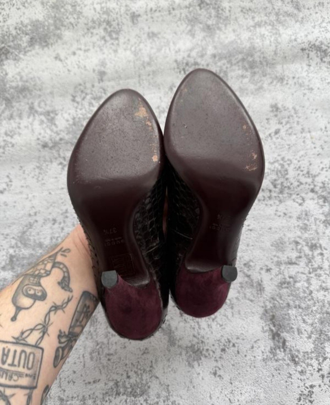 Authentic GUCCI Python Snakeskin & Suede Pumps | … - image 6