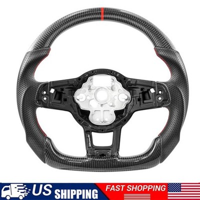 Real Carbon Fiber Steering Wheel For Volkswagen Golf GTI MK7 Jetta Polo 2013-20