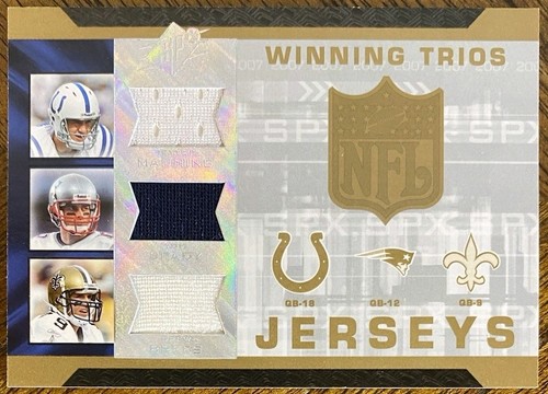 2007 SPX TOM BRADY PEYTON MANNING DREW BREES WINNING TRIOS GU JERSEYS READ DESC