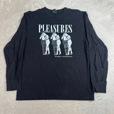 Guess Pleasures 2021 Drama Movie Shirt Mens Medium Black Preowned Long Sleeve