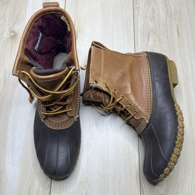 LL Bean Boots 8  GORE-TEX Thinsulate Lined Brown Leather Duck Boots Men s 9H