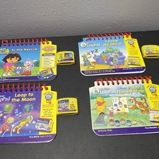 LeapFrog My First Leap Pad lot of 4 Books and 3 CARTRIDGES MISSING ONE CARTRIDGE